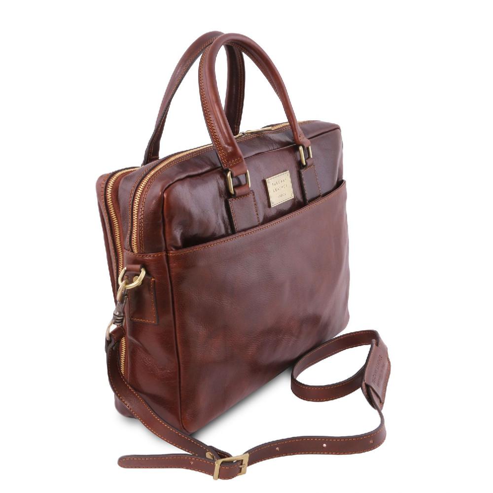 Tuscany Leather Borsa Porta Computer a 2 Scomparti in Pelle Black Friday