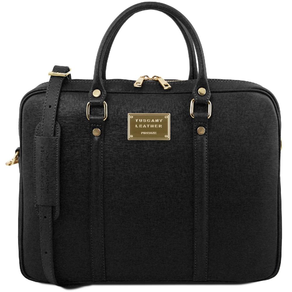 Tuscany Leather Borsa Porta Computer da Donna in Pelle Saffiano Offerta Pasqua