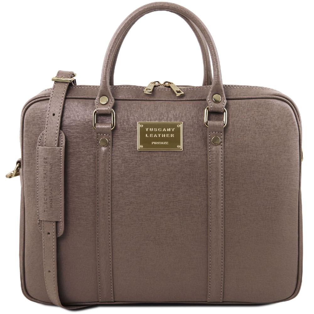 Tuscany Leather Borsa Porta Computer da Donna in Pelle Saffiano Offerta per la Festa della Mamma