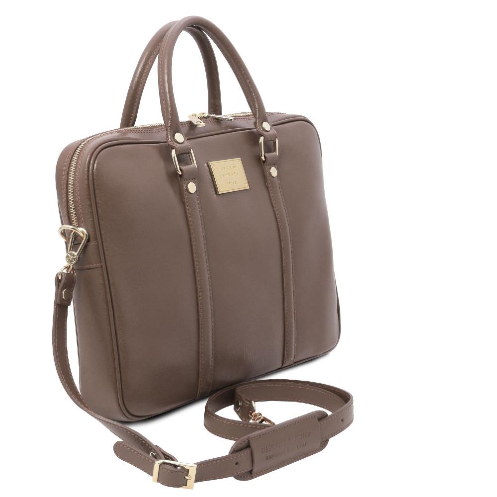 Tuscany Leather Borsa Porta Computer da Donna in Pelle Saffiano Offerta per la Festa della Mamma