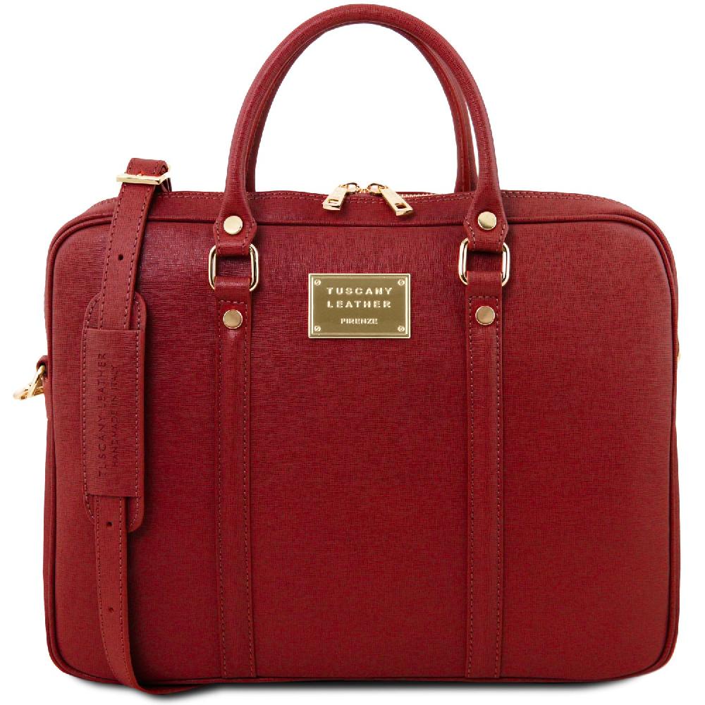 Tuscany Leather Borsa Porta Computer da Donna in Pelle Saffiano Offerta Giorno del Papà