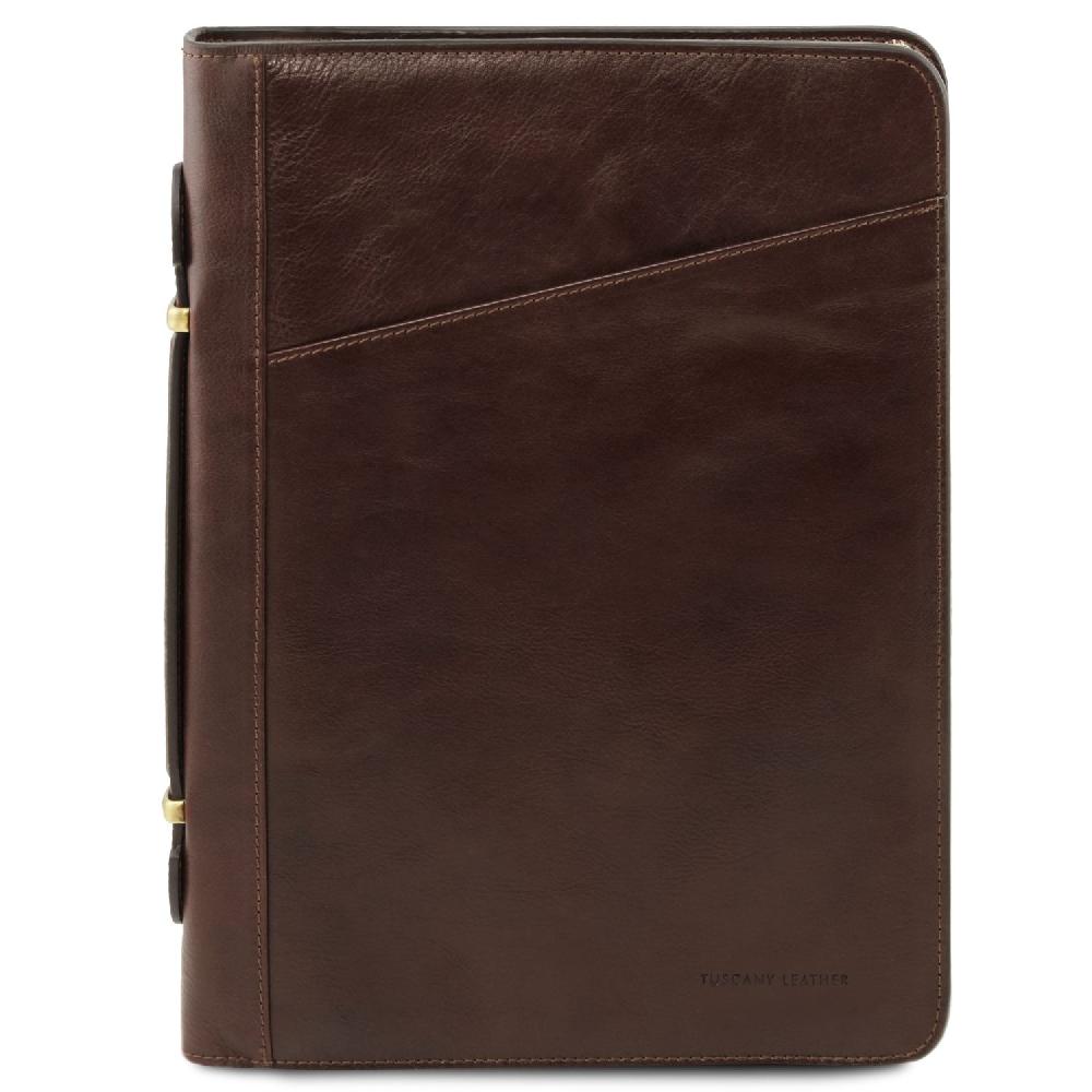 Tuscany Leather Esclusivo Portadocumenti in Pelle con Anelli e Manico Offerta San Valentino