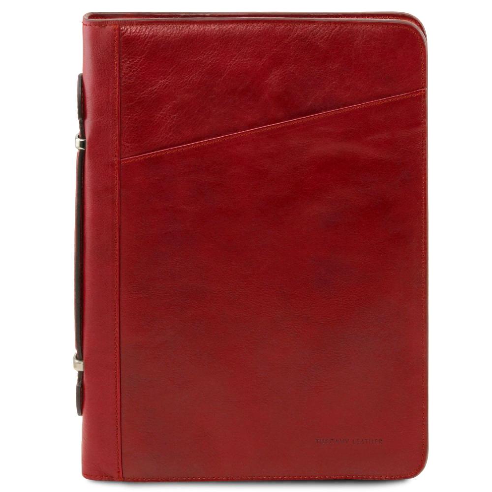 Tuscany Leather Esclusivo Portadocumenti in Pelle con Anelli e Manico Offerta Anniversario