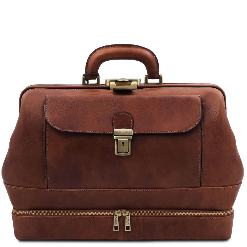 Tuscany Leather Esclusiva Borsa Medico in Pelle con Doppio Fondo Super Saving Price