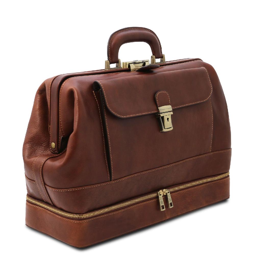 Tuscany Leather Esclusiva Borsa Medico in Pelle con Doppio Fondo Super Saving Price