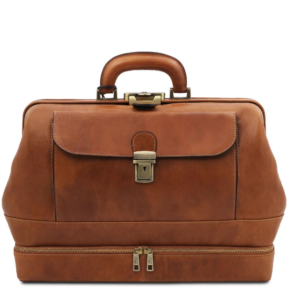 Tuscany Leather Esclusiva Borsa Medico in Pelle con Doppio Fondo Offerta settimanale