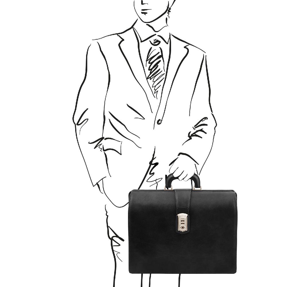 Tuscany Leather Borsa Medico in Pelle 3 Scomparti Fino al 50% di sconto
