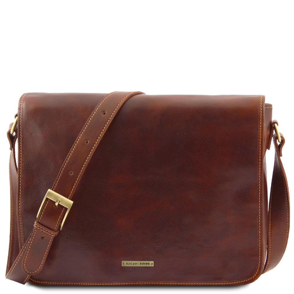Tuscany Leather Borsa a Tracolla 2 Scomparti in Pelle Black Friday Prezzi