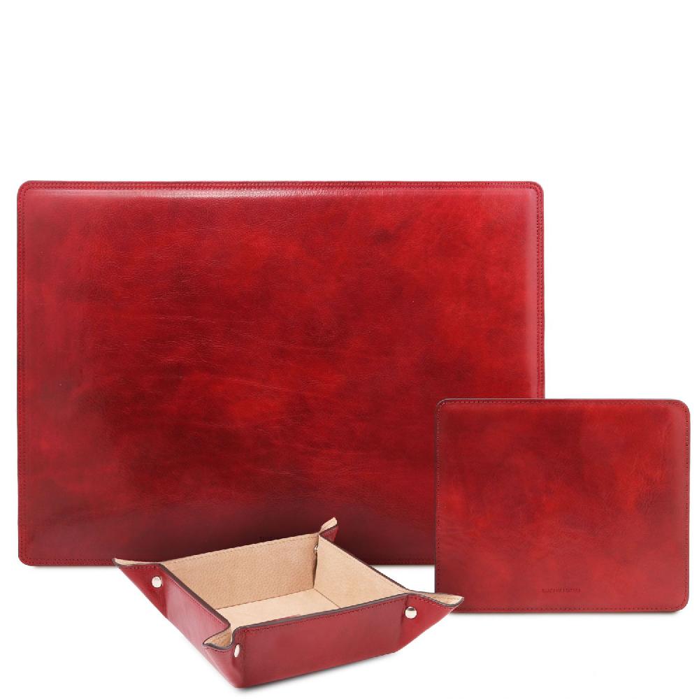 Tuscany Leather Sottomano da Scrivania Tappetino per Mouse e Vuotatasche in Pelle Offerta