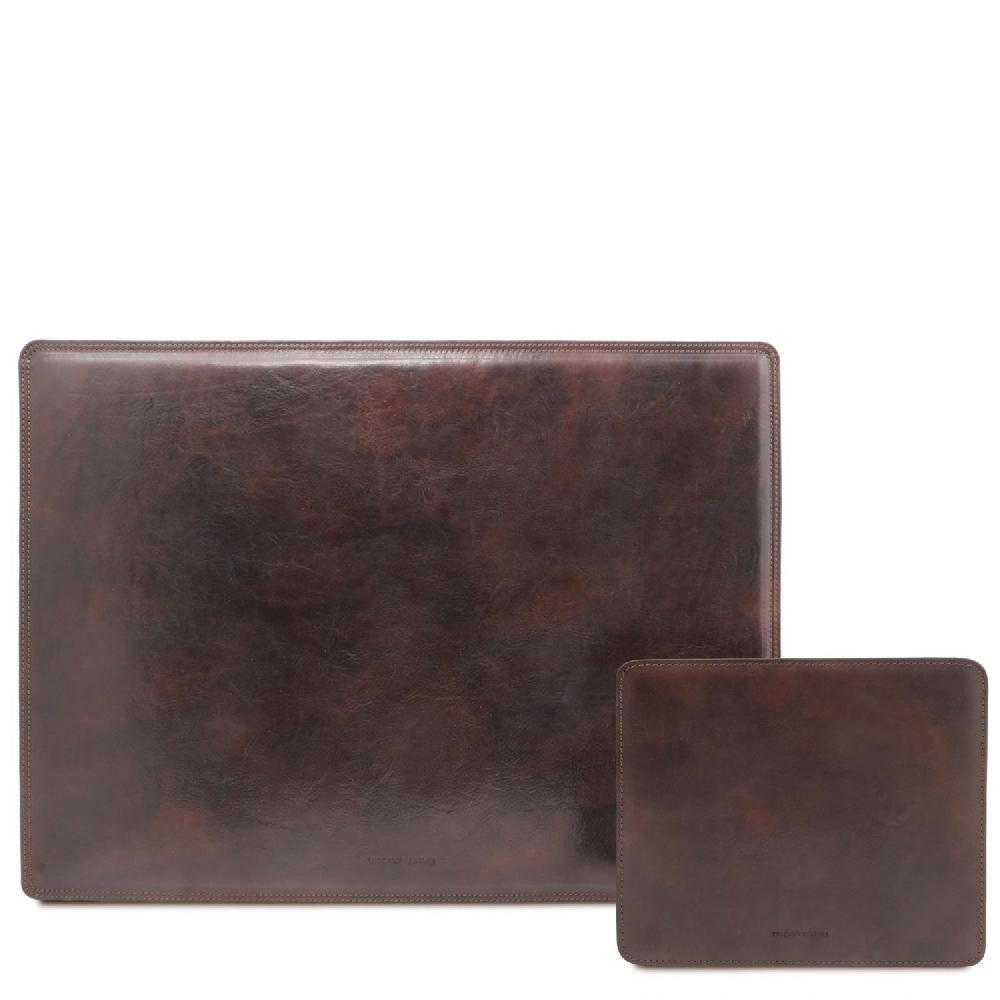 Tuscany Leather Sottomano da Scrivania e Tappetino per Mouse in Pelle Offerte