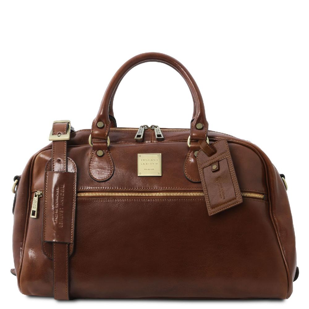 Tuscany Leather Borsone da Viaggio in Pelle - Misura Piccola In Saldo