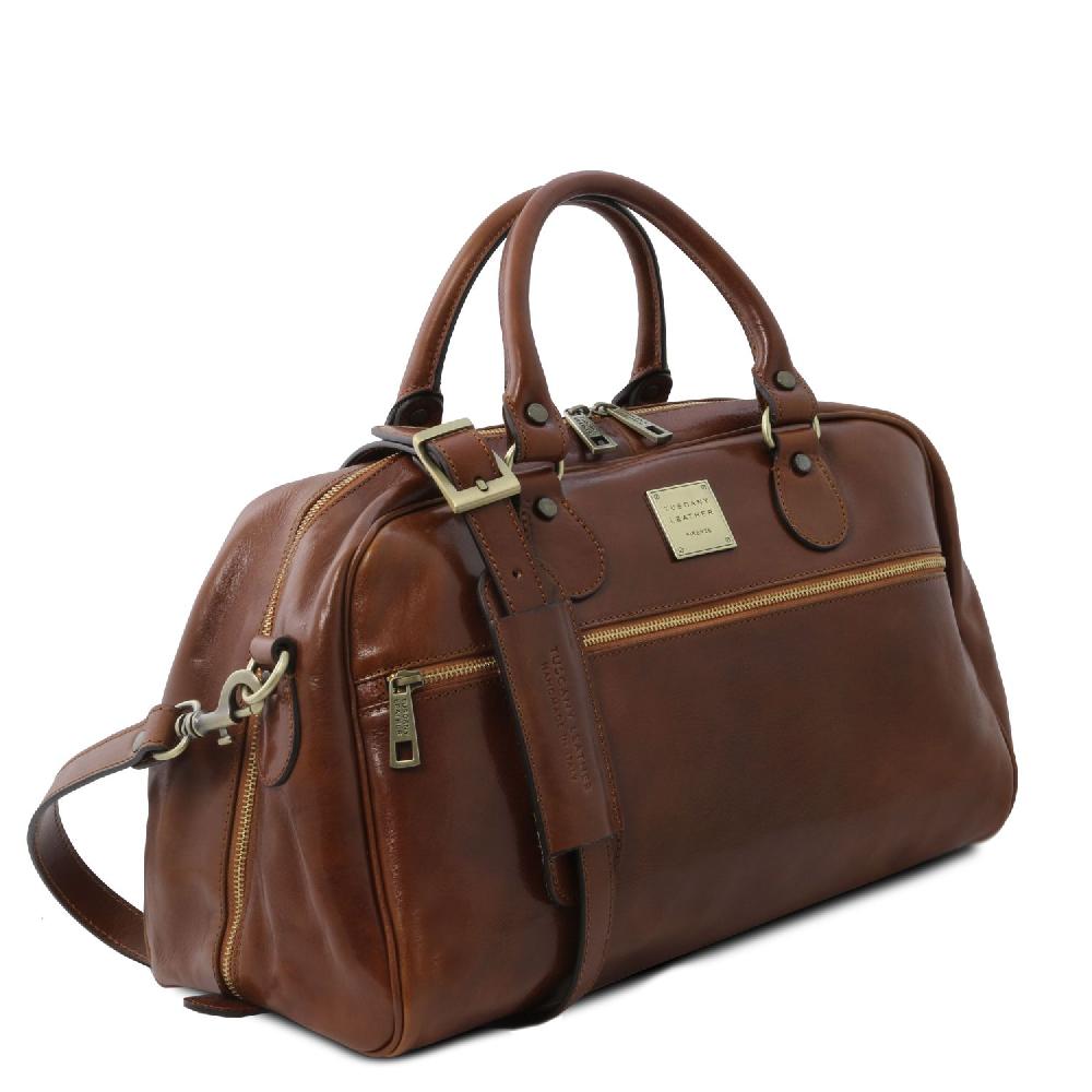 Tuscany Leather Borsone da Viaggio in Pelle - Misura Piccola In Saldo