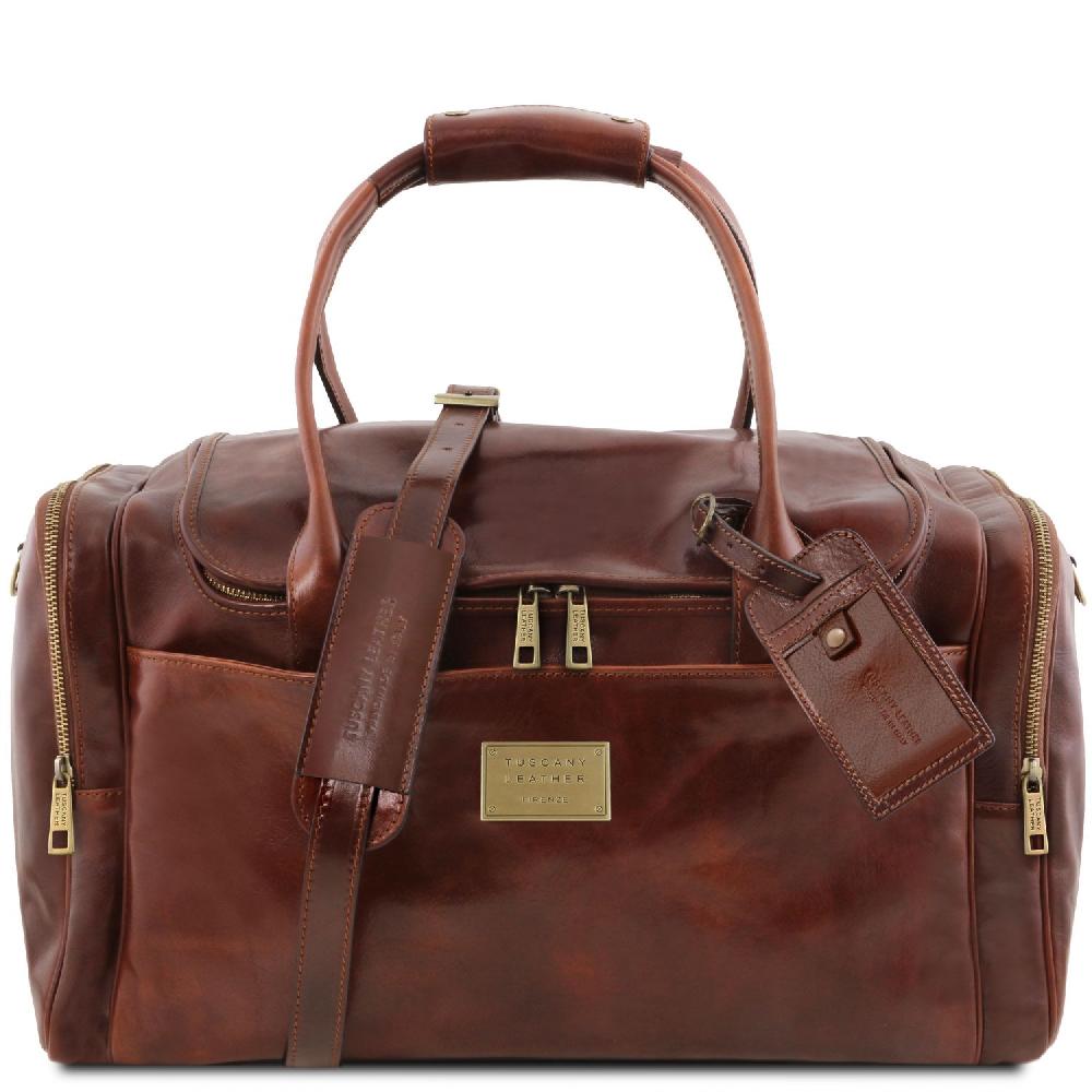 Tuscany Leather Borsone Viaggio in Pelle con Tasche Laterali Shopping online