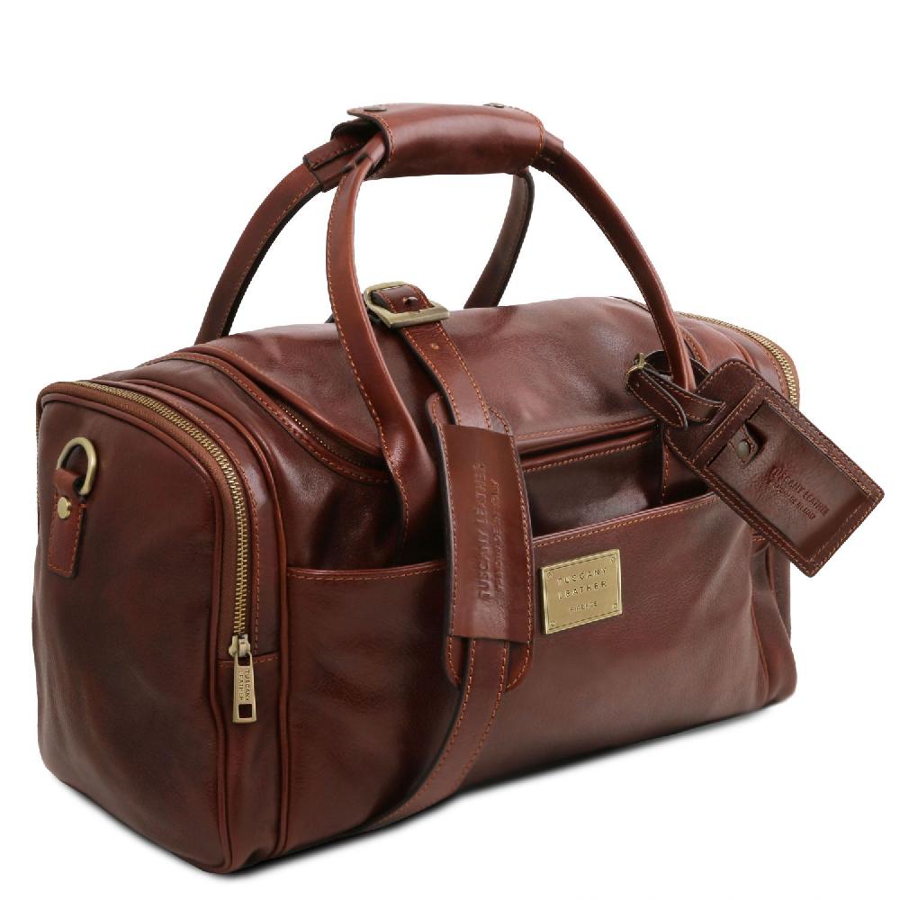 Tuscany Leather Borsone Viaggio in Pelle con Tasche Laterali Shopping online