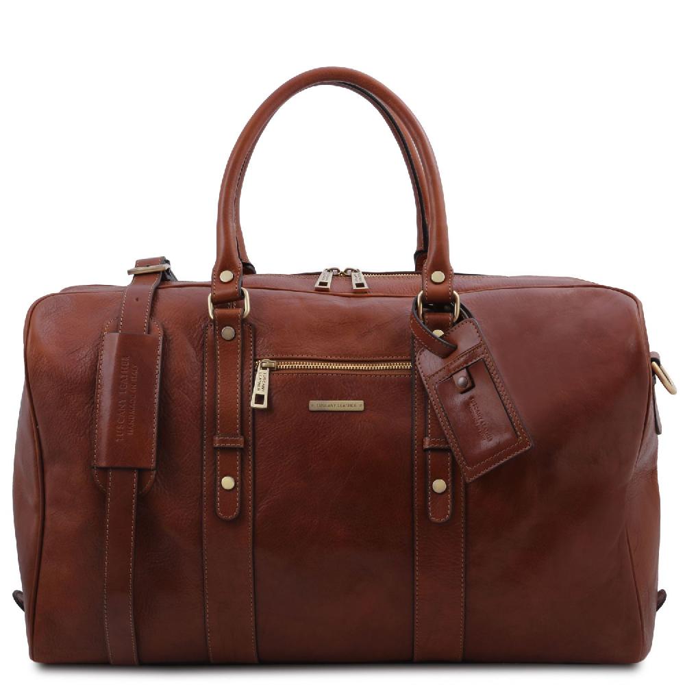Tuscany Leather Borsone da Viaggio in Pelle con Tasca Frontale Offerta esclusiva