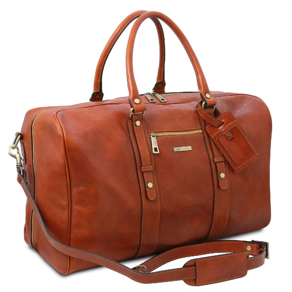 Tuscany Leather Borsone da Viaggio in Pelle con Tasca Frontale Offerta esclusiva