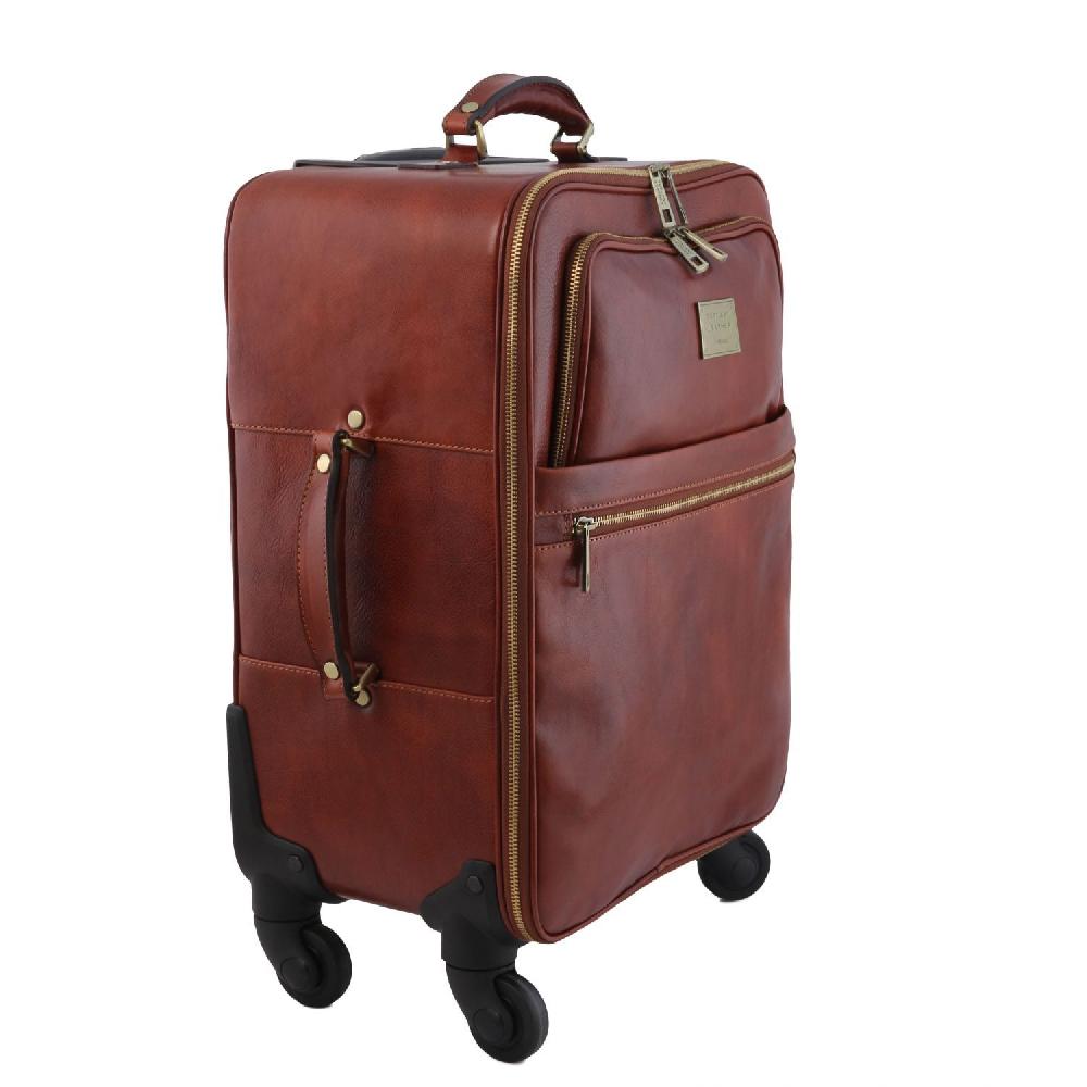 Tuscany Leather Trolley Verticale in Pelle con 4 Ruote Offerta Giorno del Papà