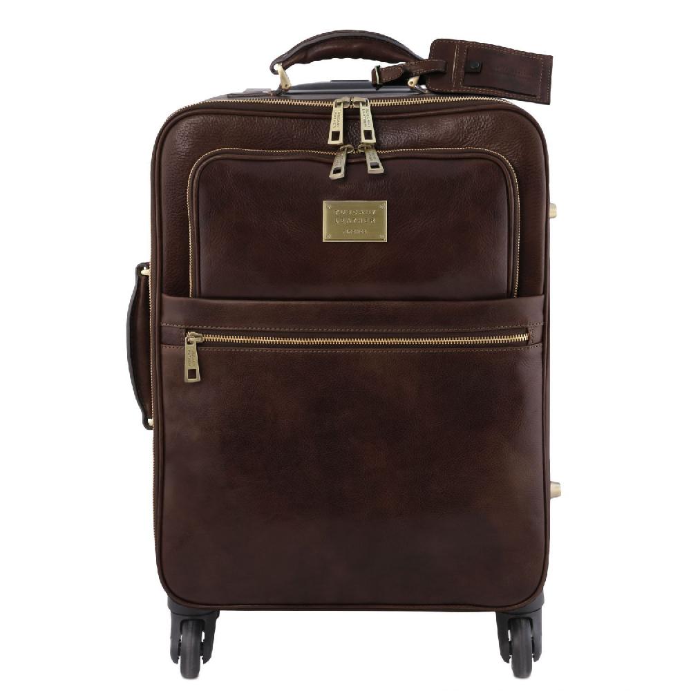 Tuscany Leather Trolley Verticale in Pelle con 4 Ruote Offerta San Valentino