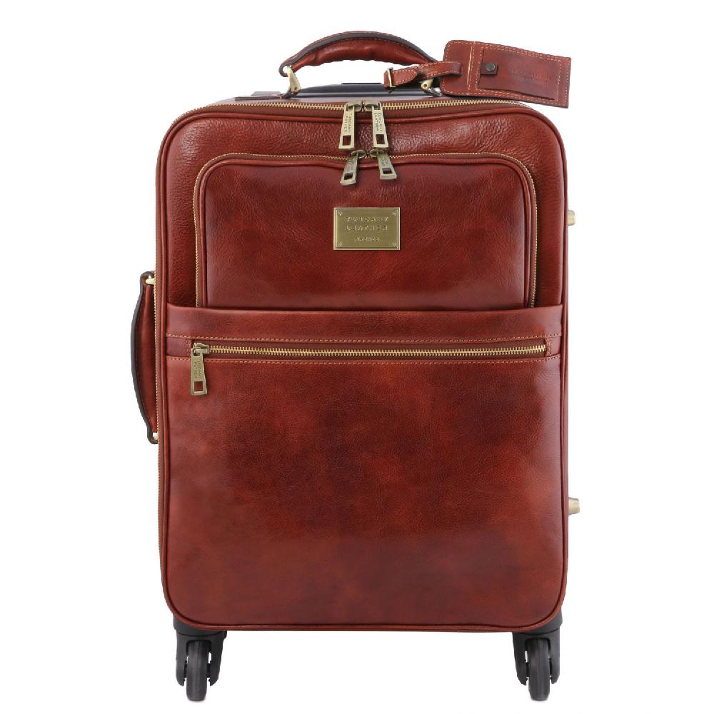 Tuscany Leather Trolley Verticale in Pelle con 4 Ruote Offerta Anniversario