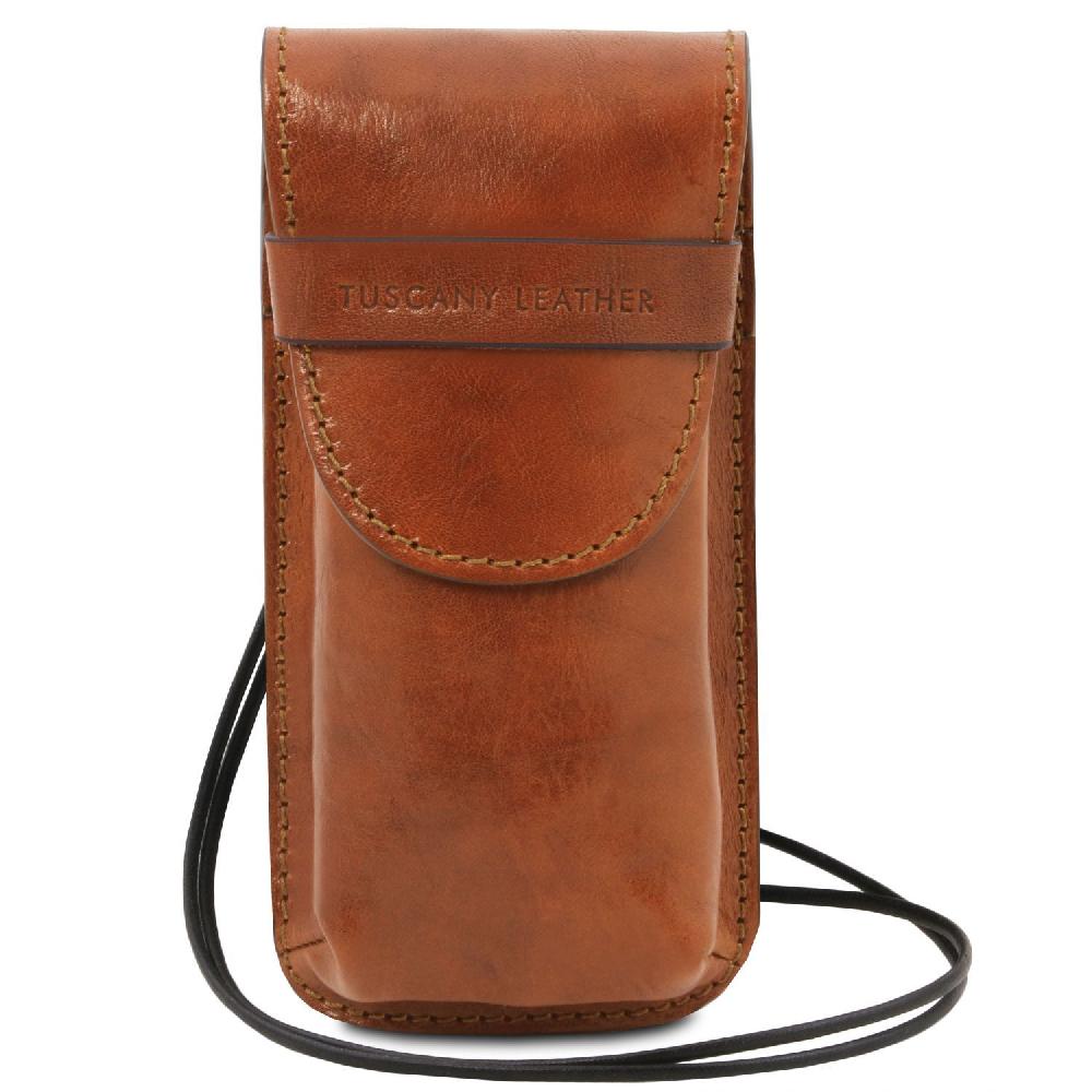 Tuscany Leather Esclusivo Portaocchiali/Portacellulare a Tracolla in Pelle Misura Grande Enormi risparmi