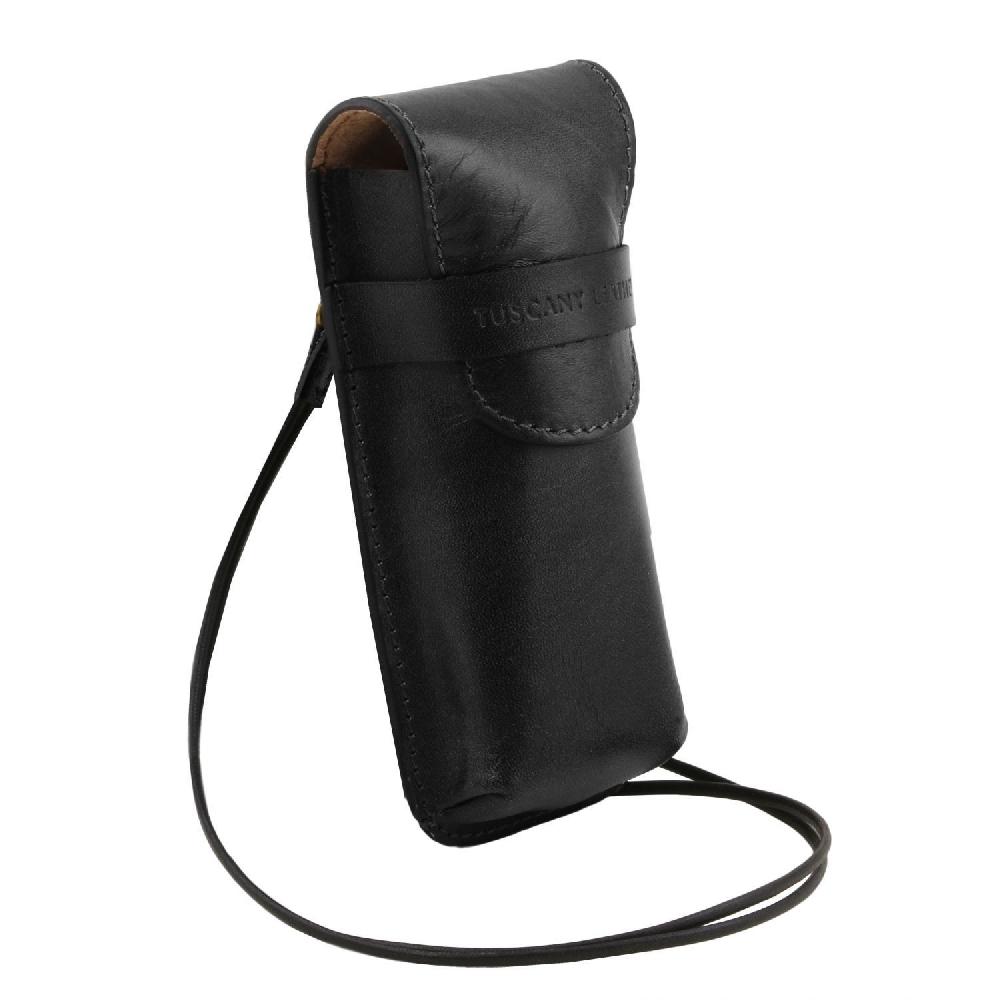 Tuscany Leather Esclusivo Portaocchiali/Portacellulare/porta Orologio a Tracolla in Pelle Rilascio limitato