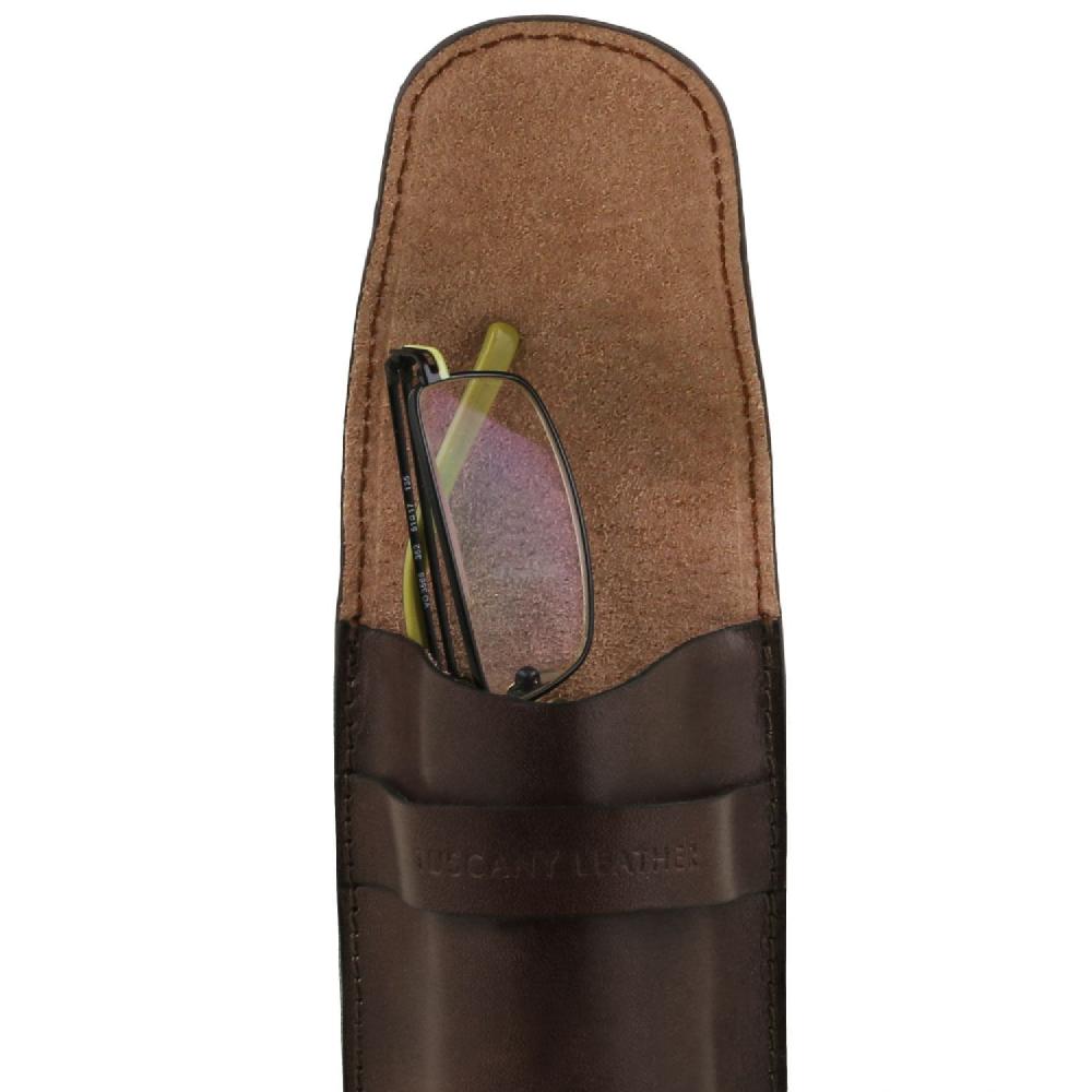 Tuscany Leather Esclusivo Portaocchiali/Portacellulare/porta Orologio a Tracolla in Pelle Ultimi tre giorni