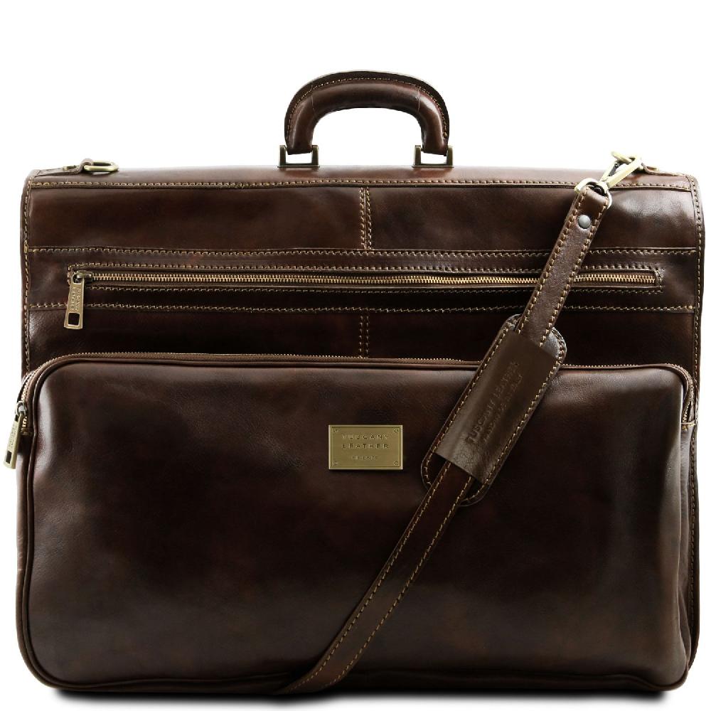 Tuscany Leather Porta Abiti in Pelle con Tascone Davanti Fino al 65% di sconto