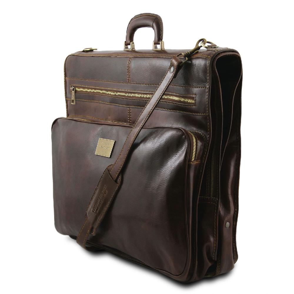 Tuscany Leather Porta Abiti in Pelle con Tascone Davanti Fino al 65% di sconto
