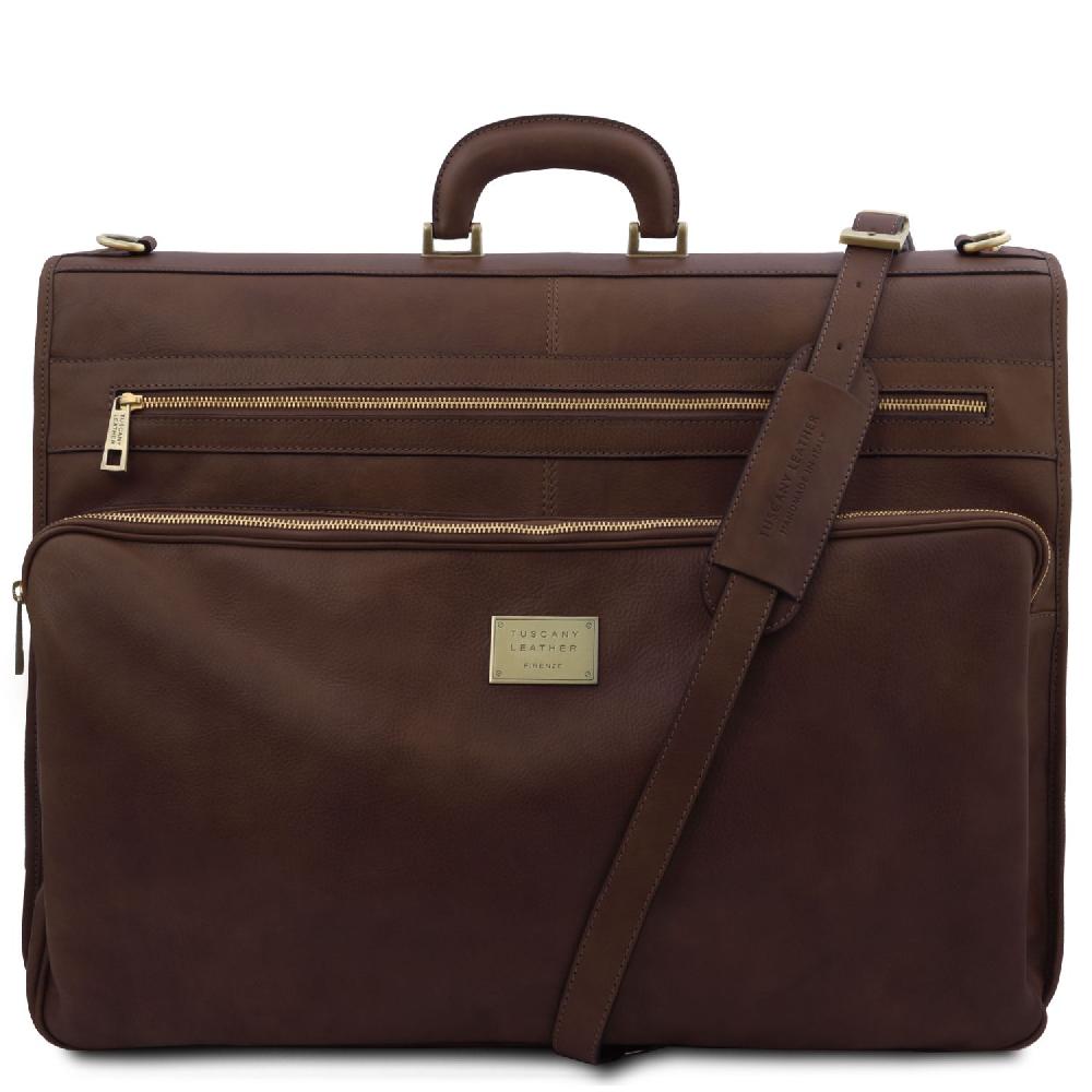 Tuscany Leather Porta Abiti in Pelle con Tascone Davanti Offerta speciale della fabbrica