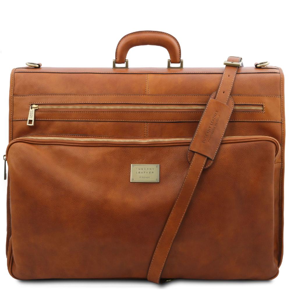 Tuscany Leather Porta Abiti in Pelle con Tascone Davanti Fino al 55% di sconto