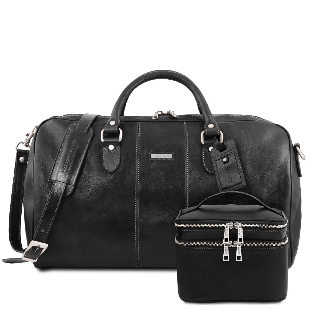 Tuscany Leather Borsone da Viaggio in Pelle e Beauty Case in Pelle Officina
