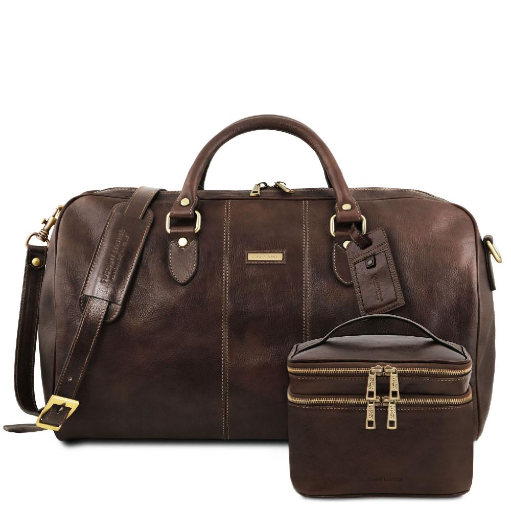 Tuscany Leather Borsone da Viaggio in Pelle e Beauty Case in Pelle Limitato a 3 giorni