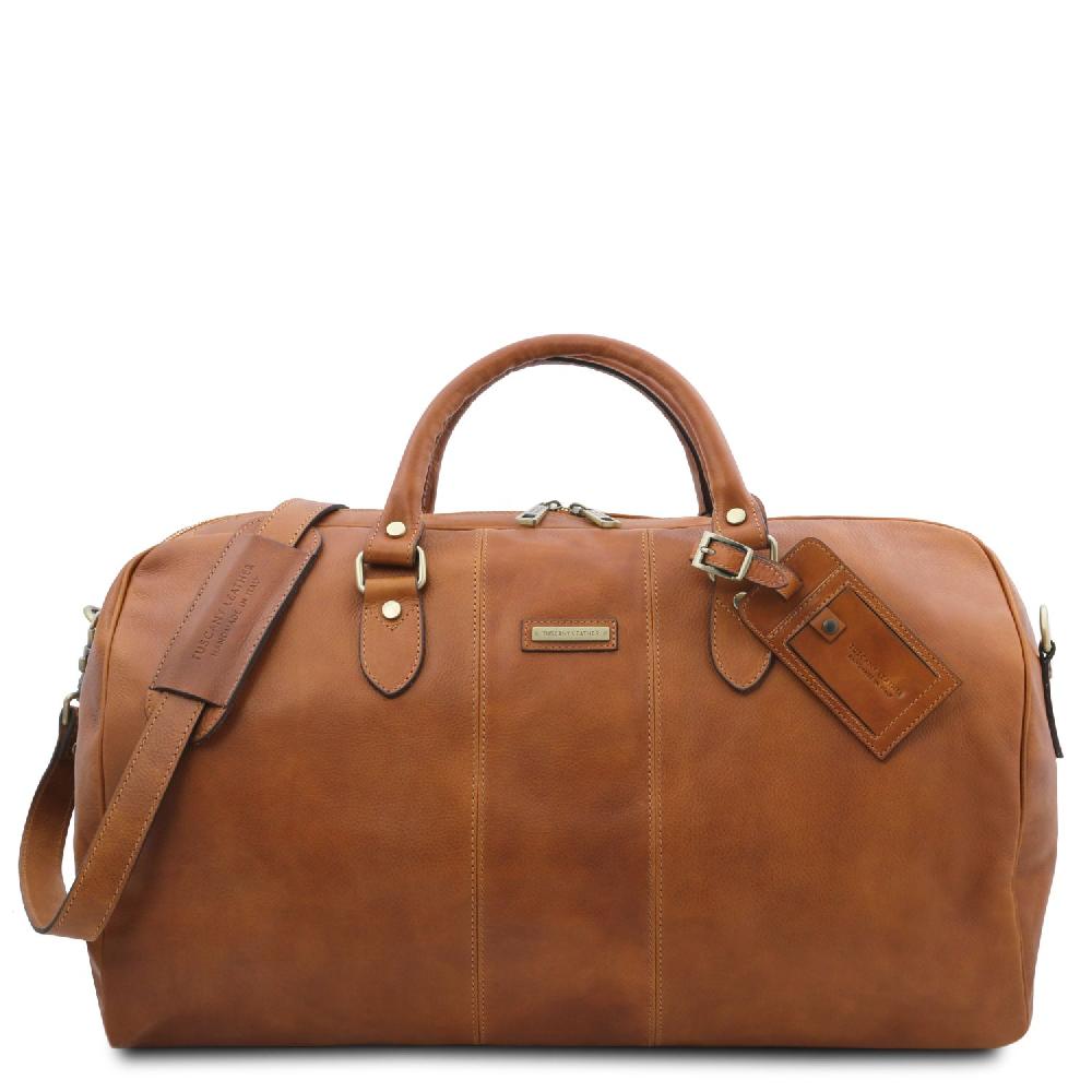 Tuscany Leather Borsone da Viaggio in Pelle e Beauty Case in Pelle In vendita