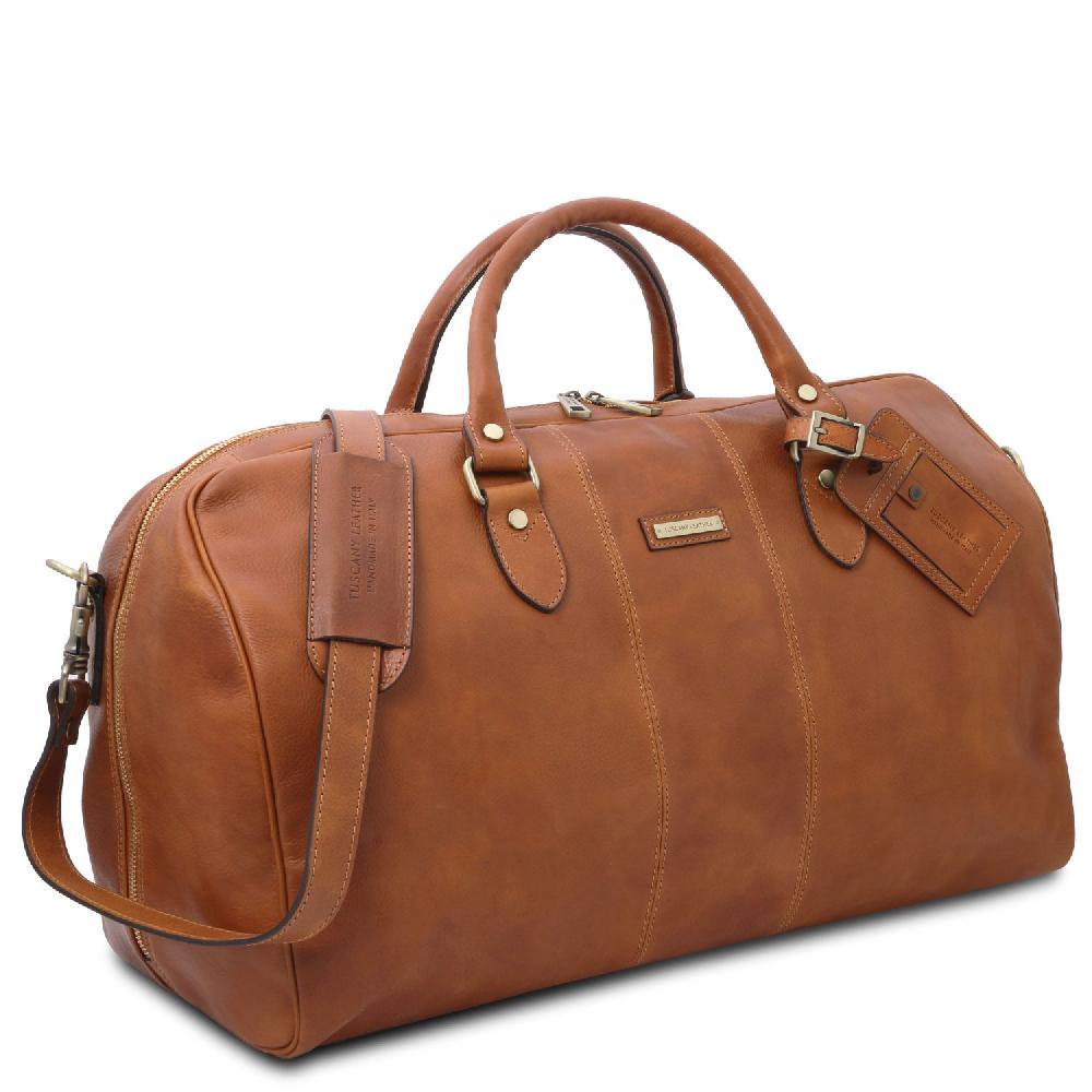 Tuscany Leather Borsone da Viaggio in Pelle e Beauty Case in Pelle In vendita