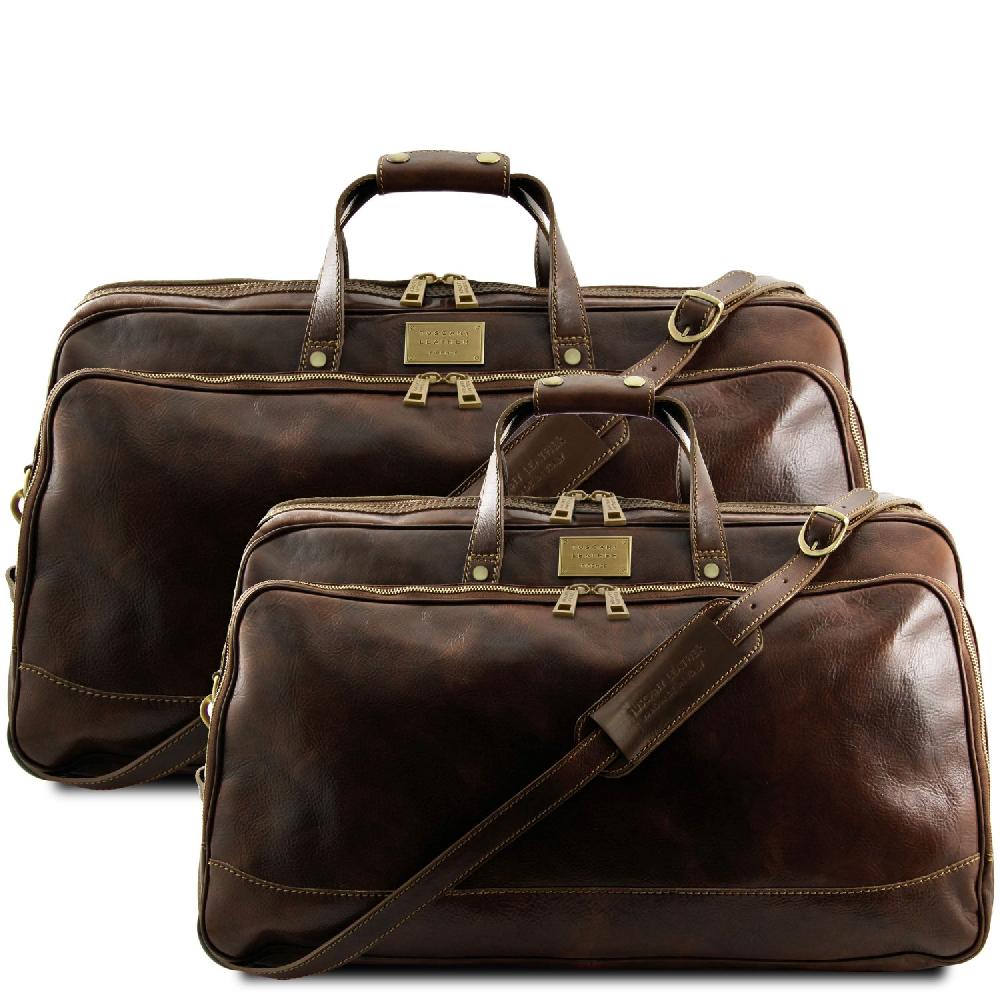 Tuscany Leather Set Trolley da Viaggio in Pelle Duty-free