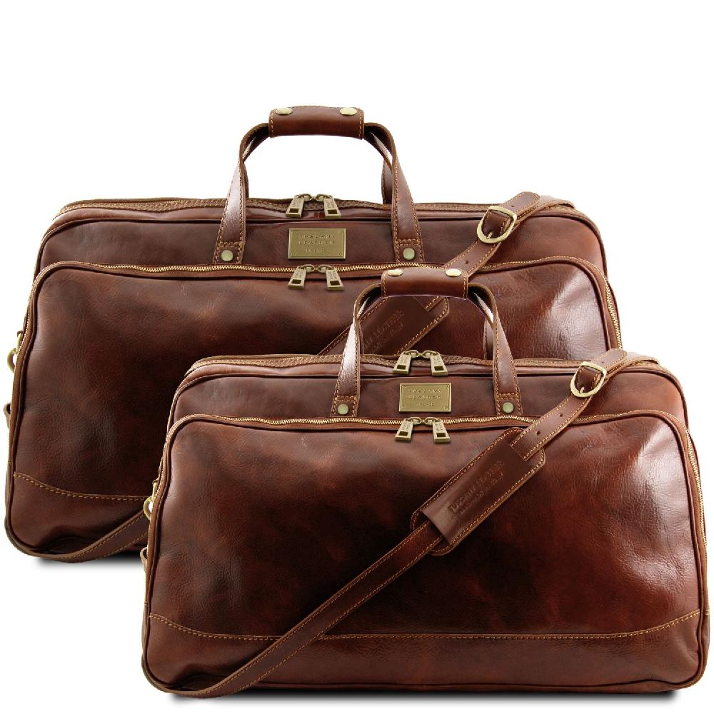 Tuscany Leather Set Trolley da Viaggio in Pelle 50% di sconto per tempo limitato