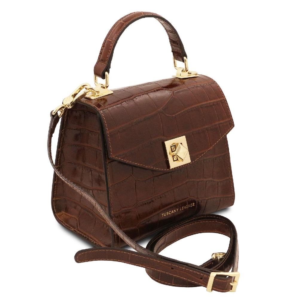 Tuscany Leather Borsa a Mano in Pelle Stampa Cocco Vendita Economica