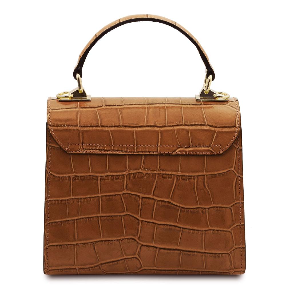 Tuscany Leather Borsa a Mano in Pelle Stampa Cocco Saldi Di Fabbrica