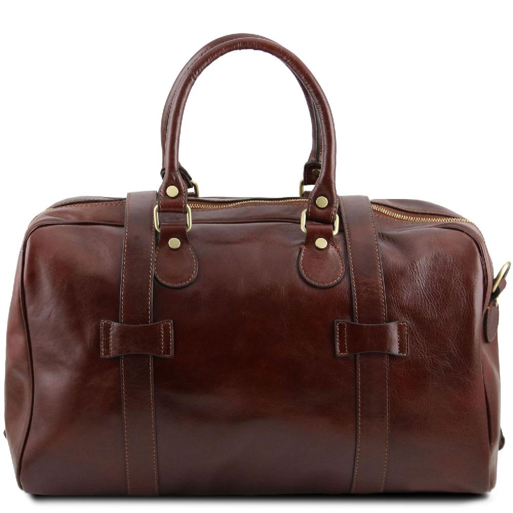 Tuscany Leather Borsone da Viaggio in Pelle con Fibbie - Misura Grande Offerta Pasqua