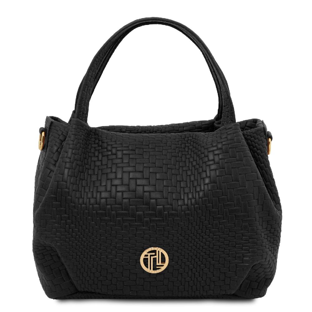 Tuscany Leather Borsa a Mano in Pelle Morbida Stampa Intrecciata Offerta per la Festa della Mamma