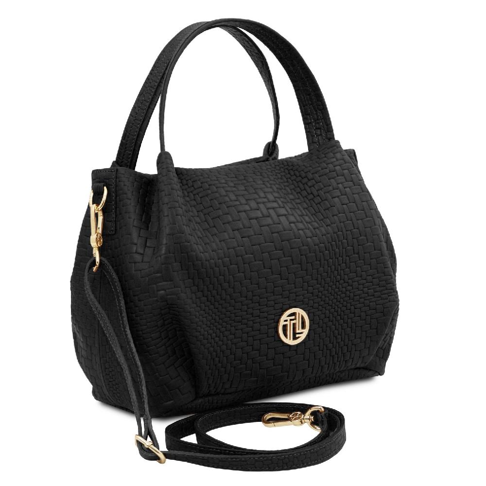 Tuscany Leather Borsa a Mano in Pelle Morbida Stampa Intrecciata Offerta per la Festa della Mamma