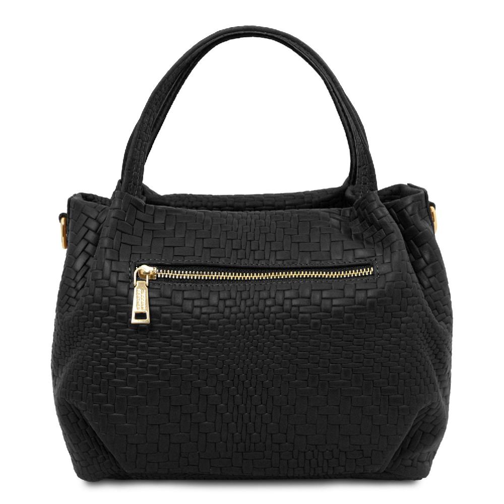 Tuscany Leather Borsa a Mano in Pelle Morbida Stampa Intrecciata Offerta per la Festa della Mamma