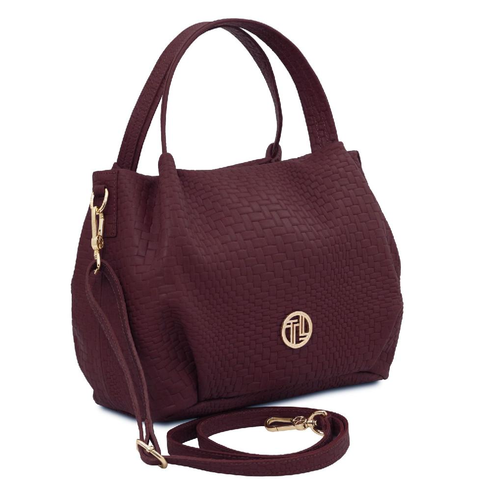 Tuscany Leather Borsa a Mano in Pelle Morbida Stampa Intrecciata Offerta Anniversario
