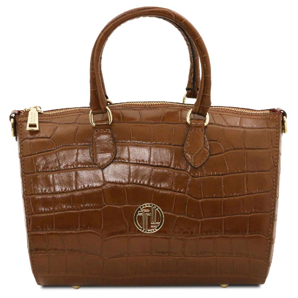 Tuscany Leather Bauletto in Pelle Stampa Cocco Smaltimento dello stoccaggio
