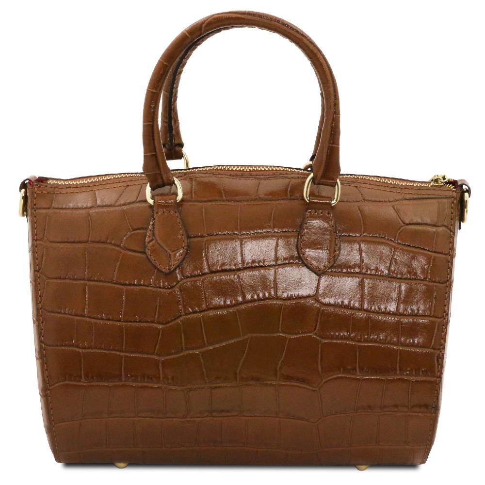 Tuscany Leather Bauletto in Pelle Stampa Cocco Smaltimento dello stoccaggio