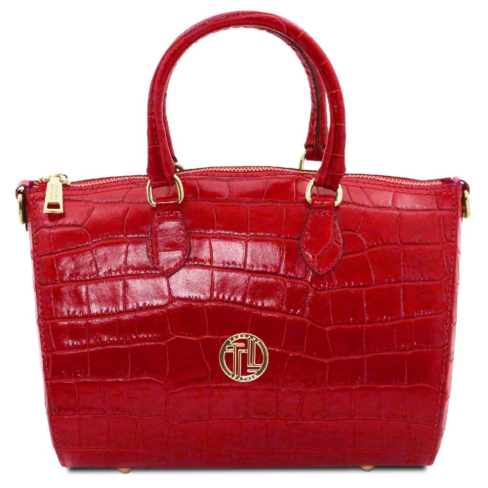 Tuscany Leather Bauletto in Pelle Stampa Cocco Vendita calda