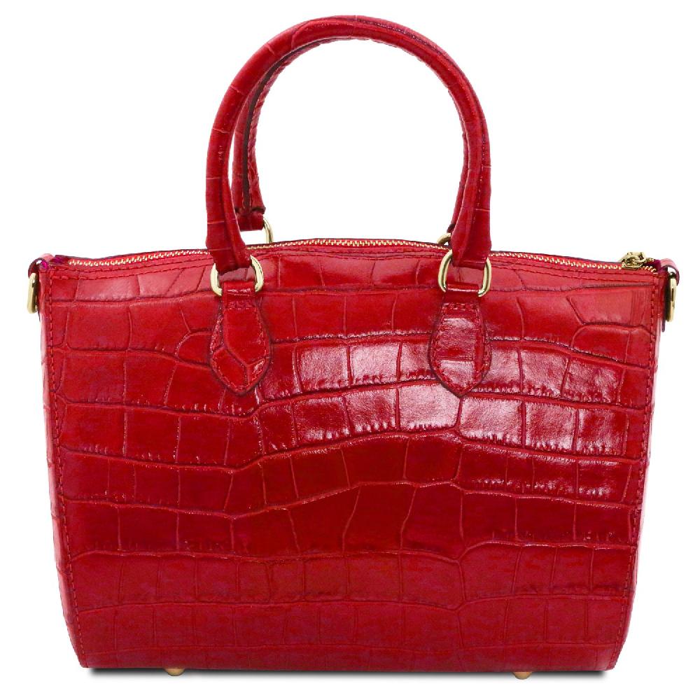 Tuscany Leather Bauletto in Pelle Stampa Cocco Vendita calda
