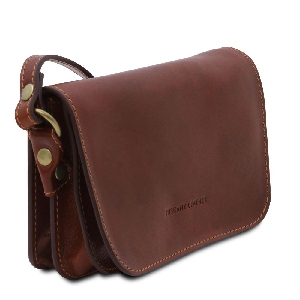 Tuscany Leather Tracollina in Pelle con Pattella Latest stili