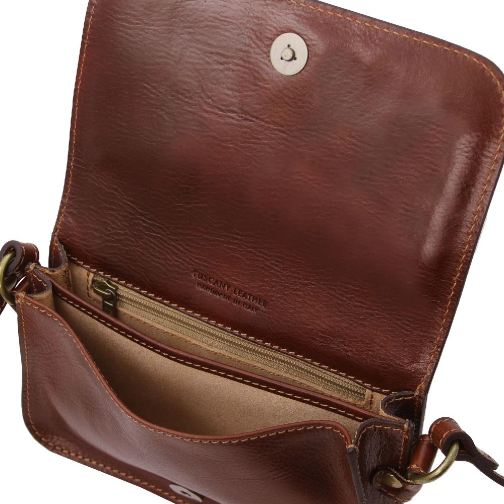 Tuscany Leather Tracollina in Pelle con Pattella Latest stili