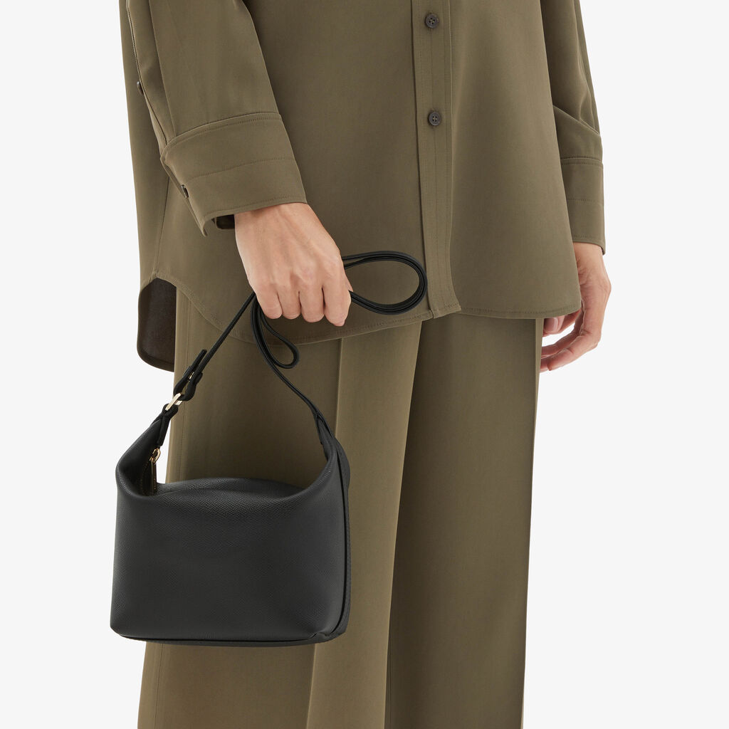 Valextra Borsa a mano mochi da Donna di Lusso in Pelle Nera | Valextra Vendita